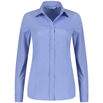 Stretch Poly-Cotton Mix Poplin Shirt LS Dames